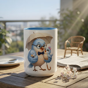 Vater ist das Shelter Coffee Mug Vatertag Vogel Zweifarbige Tasse