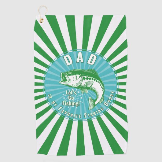 "Vater ist mein Angelbuddy" Golfhandtuch (Vorderseite)