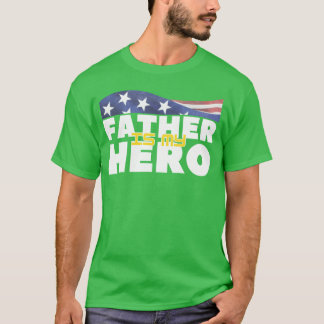 Vater ist mein Held mit amerikanischer Flagge Vint T-Shirt