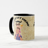 "Vater ist mein Held" Tasse des Vaters (Vorderseite Links)