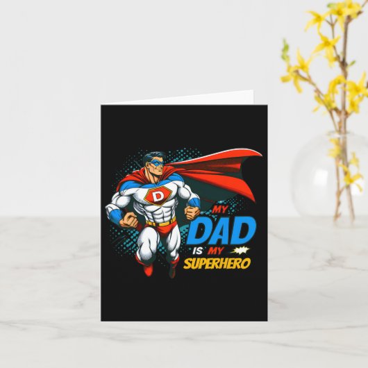 Vater ist mein Superhelden Kinder Cooles Comic des Karte (Gelbe Blume)