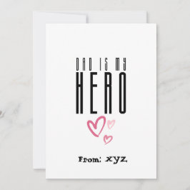 Vater ist meine Herohörerkarte für Urlaubsgestaltu Einladung