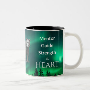 Vater ist Mentor Führer Stärke & Herz Bär Aurora Zweifarbige Tasse