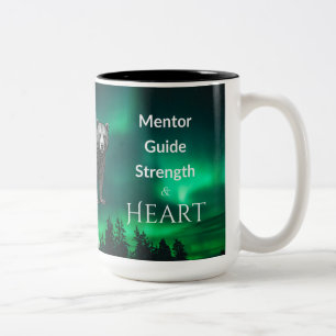 Vater ist Mentor, Führer, Stärke & Herz Bär Tasse