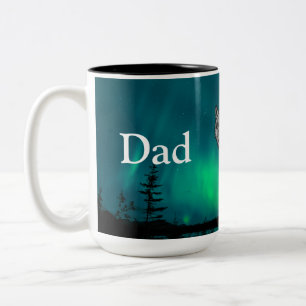 Vater ist Mentor, Führer, Stärke & Herz Wolf Tasse