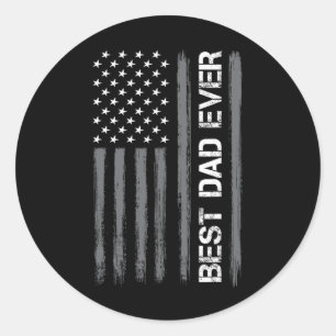 Vater je amerikanische Flagge Sonntag der Mönche Runder Aufkleber