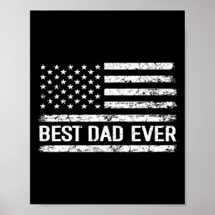 Vater je mit amerikanischer Flagge Geschenk Männer Poster