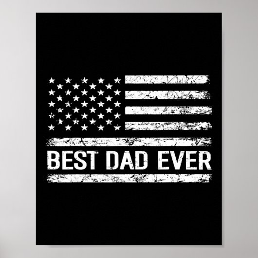 Vater je mit amerikanischer Flagge Geschenk Männer Poster (Vorne)