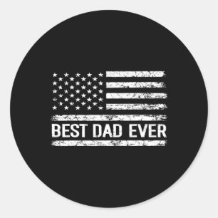 Vater je mit amerikanischer Flagge Geschenk Männer Runder Aufkleber