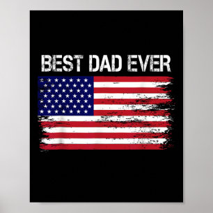 Vater je mit US-amerikanischen Flaggen Geschenke T Poster