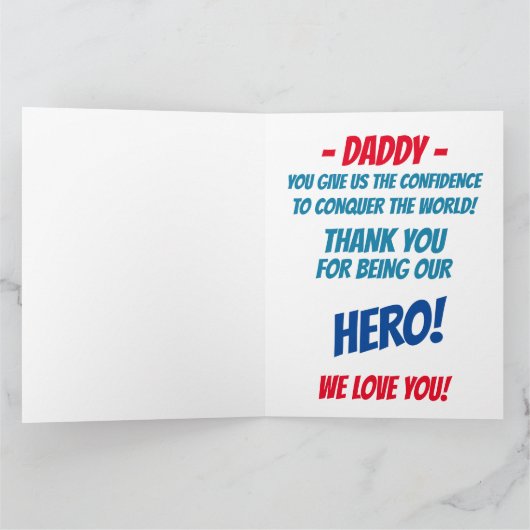 Vater / jedermann - sehen Sie zurück! -Grußkarte Dankeskarte (Innenseite)