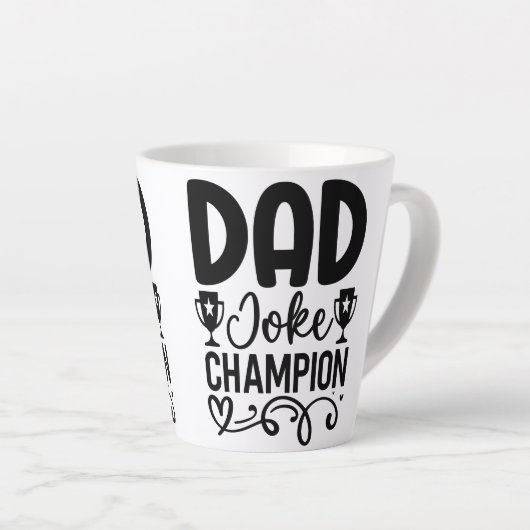 Vater Joke Champion | Funny Vatertag Geschenk Milchtasse (Rechte Ecke)