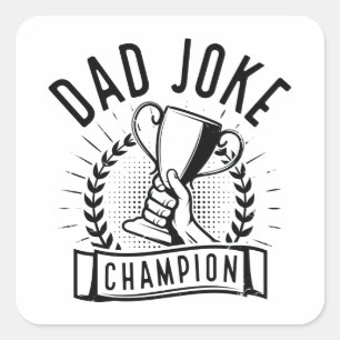 Vater Joke Champion Quadratischer Aufkleber