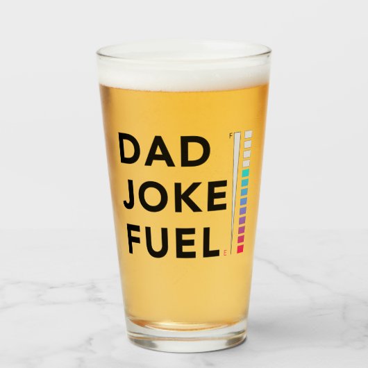 Vater Joke Fuel Funny Vathday Glas (Vorne (Gefüllt))