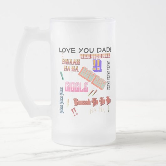 "Vater Joke Fuel" individuell anpassbar Mattglas Bierglas (Links)