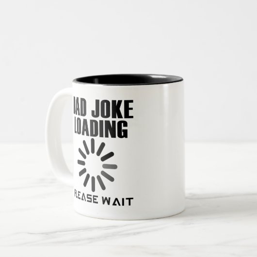 Vater Joke Loading Bitte warten Zweifarbige Tasse (Vorderseite Links)