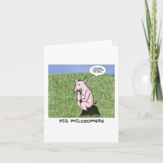 Vater Joke Vatertag Card - Pig Thinker Karte (Vorderseite)