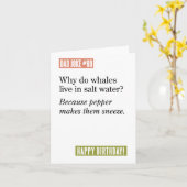 Vater Joke: Wale leben in Salzwasser Weil ... Karte (Gelbe Blume)
