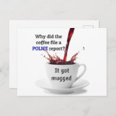 VATER JOKE: Warum hat die Kaffeedatei einen Polize Postkarte (Vorne/Hinten)