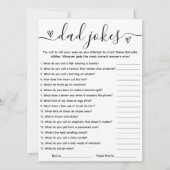 Vater Jokes Card mit Answer Key Baby Showspiel Einladung (Vorderseite)