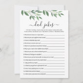 Vater Jokes mit Answers Baby Showgame Card Einladung (Vorderseite)