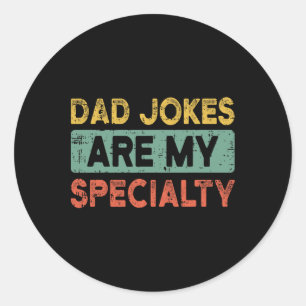 Vater Jokes Vathers Day Retro Funny Papa Grotto Runder Aufkleber