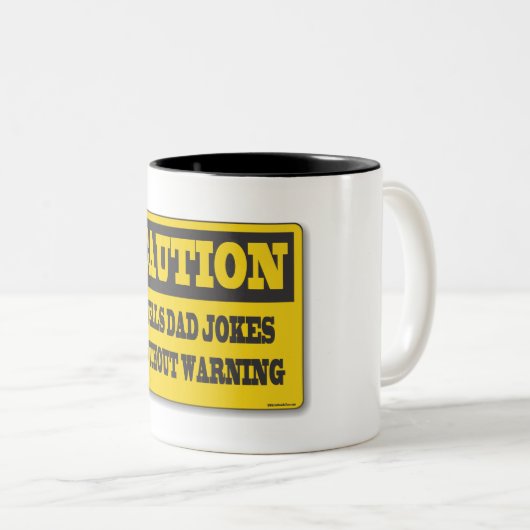 Vater-Jokes-Warnzeichen Zweifarbige Tasse (VorderseiteRechts)