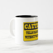 Vater-Jokes-Warnzeichen Zweifarbige Tasse (Vorderseite Links)