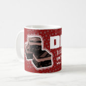 Vater "just like fudge" lustige dunkelrote Tasse (Vorderseite Links)