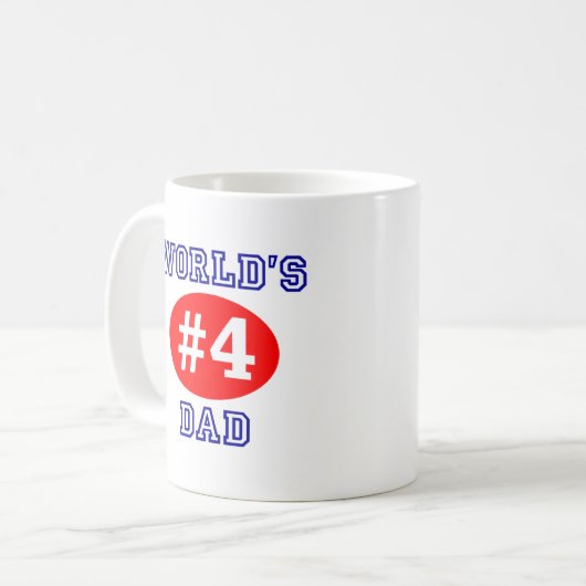 Vater-Kaffeetasse das #4 der Welt Kaffeetasse (Vorderseite Links)