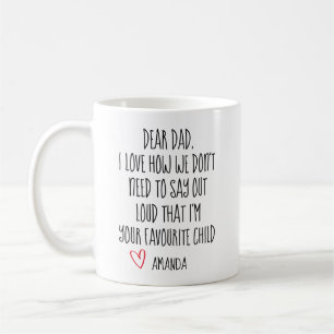 Vater Kaffeetasse, Lieblingskind, Personalisierte Kaffeetasse
