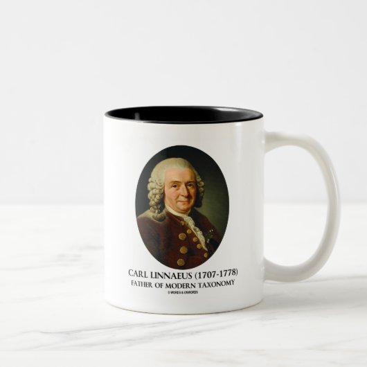 Vater Karls Linnaeus der modernen Taxonomie Zweifarbige Tasse (Rechts)