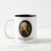 Vater Karls Linnaeus der modernen Taxonomie Zweifarbige Tasse (Links)