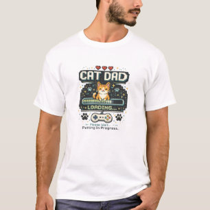 Vater-Katze-Ladevorgang... Lustiges Gamer-Katze-T- T-Shirt