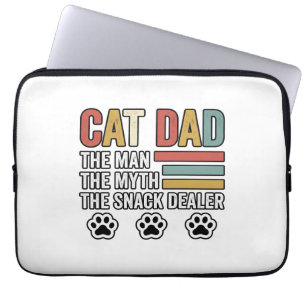 Vater-Katze Vintage Lustiges Snack-Händler-Shirt-D Laptopschutzhülle