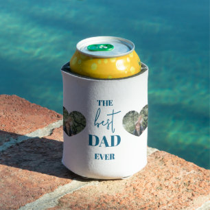 Vater & Kind Foto - Herzrahmen Bester Vater für je Dosenkühler