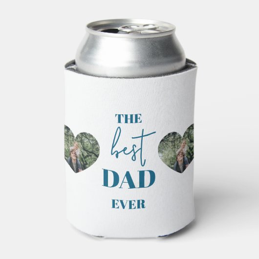Vater & Kind Foto - Herzrahmen Bester Vater für je Dosenkühler (Kanne Vorderseite)