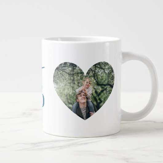 Vater & Kind Foto - Herzrahmen Bester Vater für je Jumbo-Tasse (Rechts)