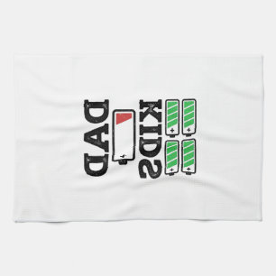 Vater Kinder Batterie Lustig Retro Vektor-Shirt-De Geschirrtuch