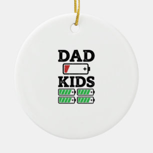 Vater Kinder Batterie Lustiges Vintage-Vektor-Shir Keramik Ornament