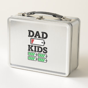 Vater Kinder Batterie Lustiges Vintage Vektor Shir Metall Brotdose