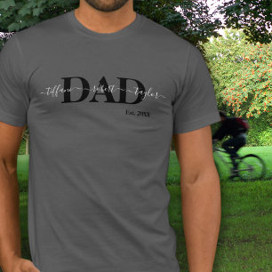 Vater Kinder Namen Gegründet Jahr Schwarz Familien T-Shirt