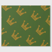 Vater King Crown Vatertag Glitzer Geschenkpapier (Flach)
