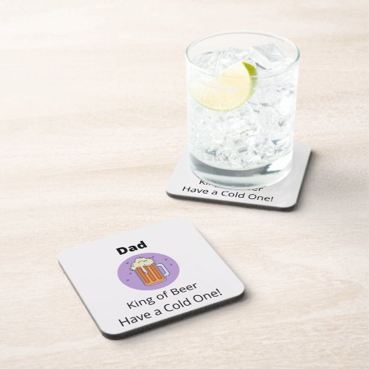 Vater King of Beer haben ein kaltes Getränkeuntersetzer (Rechte Seite)