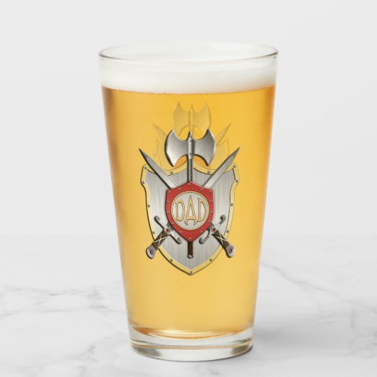 Vater Knights Battle Wappen Glas (Rückseite (gefüllt))