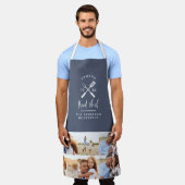 Vater Koch Grillen grill Multi Foto modern blau Schürze (Getragen)