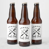 Vater Koch Grillen Grill Weihnachten Geburtstag mo Bierflaschenetikett (Flaschen)