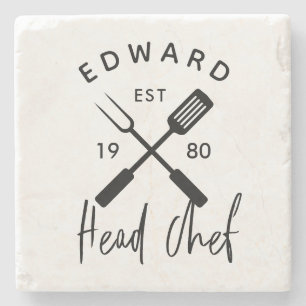 Vater Koch Grillen Grill Weihnachten Geburtstag mo Steinuntersetzer