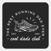 Vater laufen Läufer Club Match Quadratischer Aufkleber (Vorderseite)