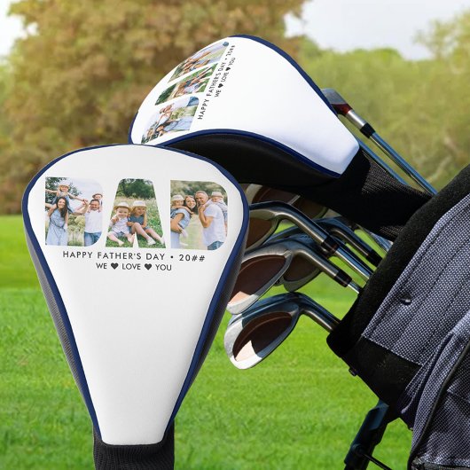 VATER Letter Cutout Foto Collage Custom Text Golf  Golf Headcover
